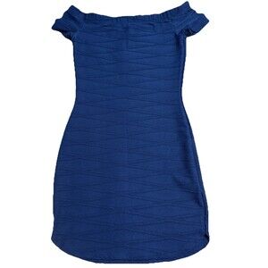 WINDSOR women's blue off the shoulder dress Short SM Style LD9425QWD Made in USA